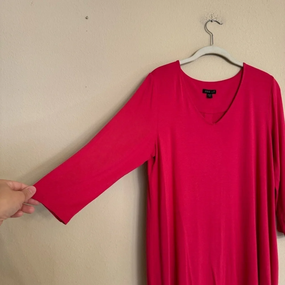 J. Jill Wearever Collection Tunic Blouse To Womens Size M Petite Watermelon Pink